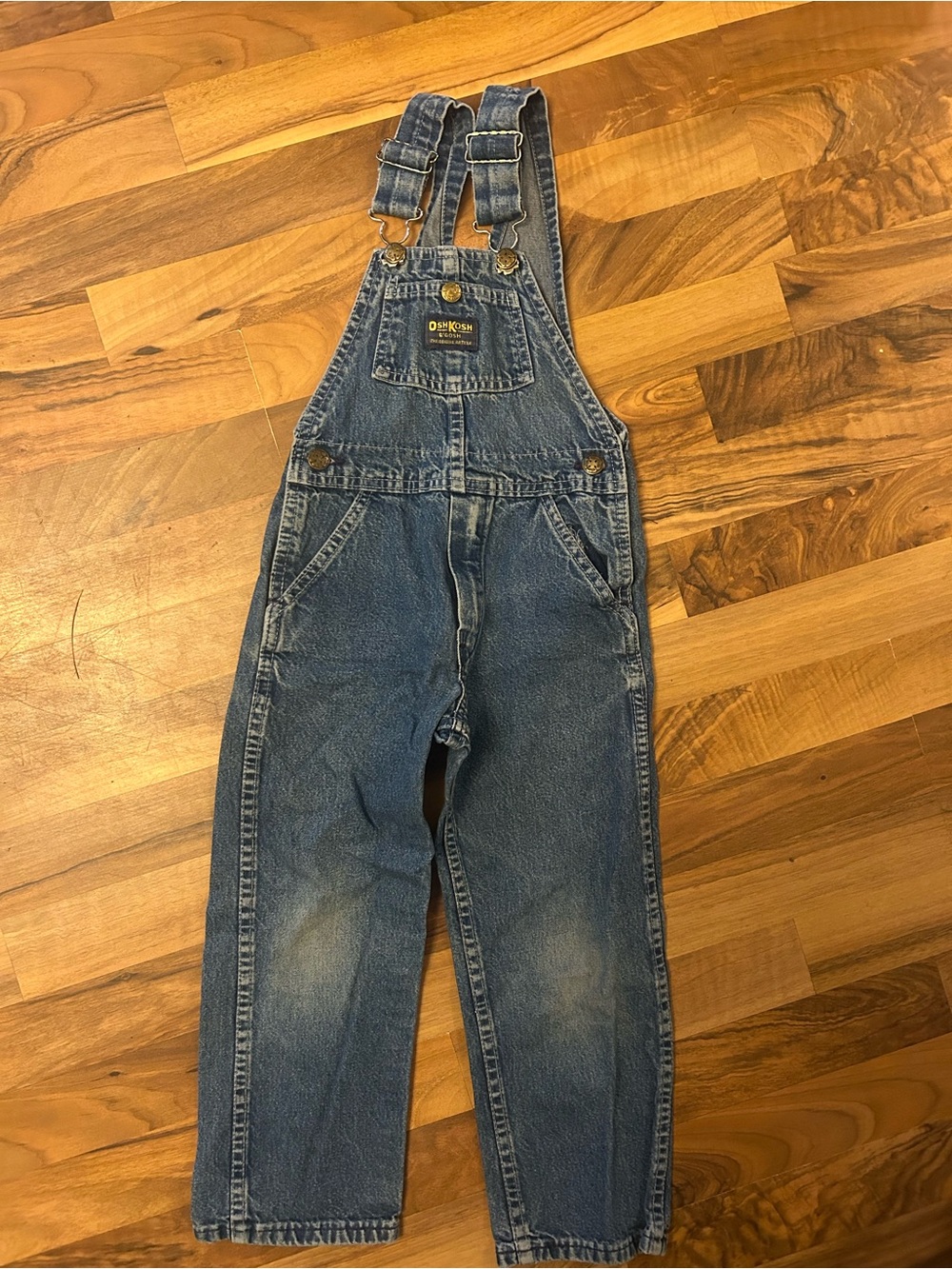 VTG OshKosh B'gosh Kids Unisex Size 5 Blue Denim Bib Overalls 90s 80s USA casual